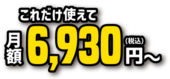 これだけ使えて税込月額6930円から